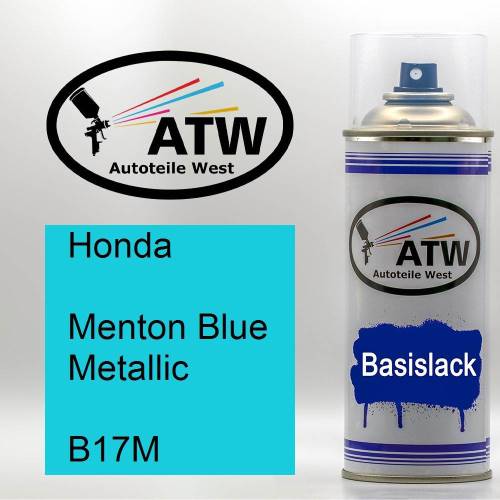 Honda, Menton Blue Metallic, B17M: 400ml Sprühdose, von ATW Autoteile West.